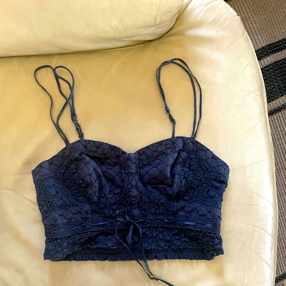 Blue halter top